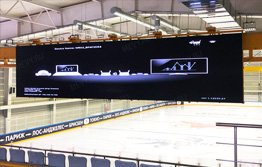 Уникальный проект - LED экран MEVY P5 RGB с механизацией (движение на балке) для спортивного комплекса НЛМК Лисья нора