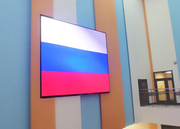 Интересный проект - LED экран MEVY P4 RGB (20 кв.м) для нового здания школы г.Мытищи